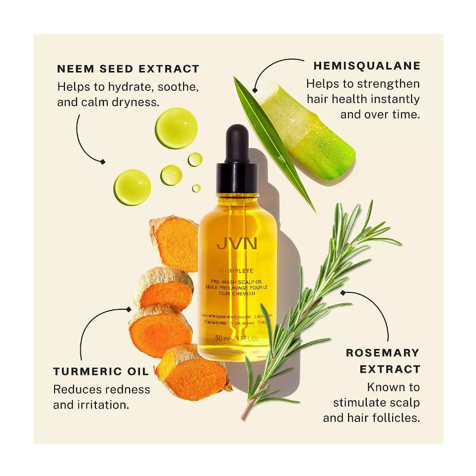 JVN Complete Pre-Wash Scalp & Hair Strengthening Treatment Oil