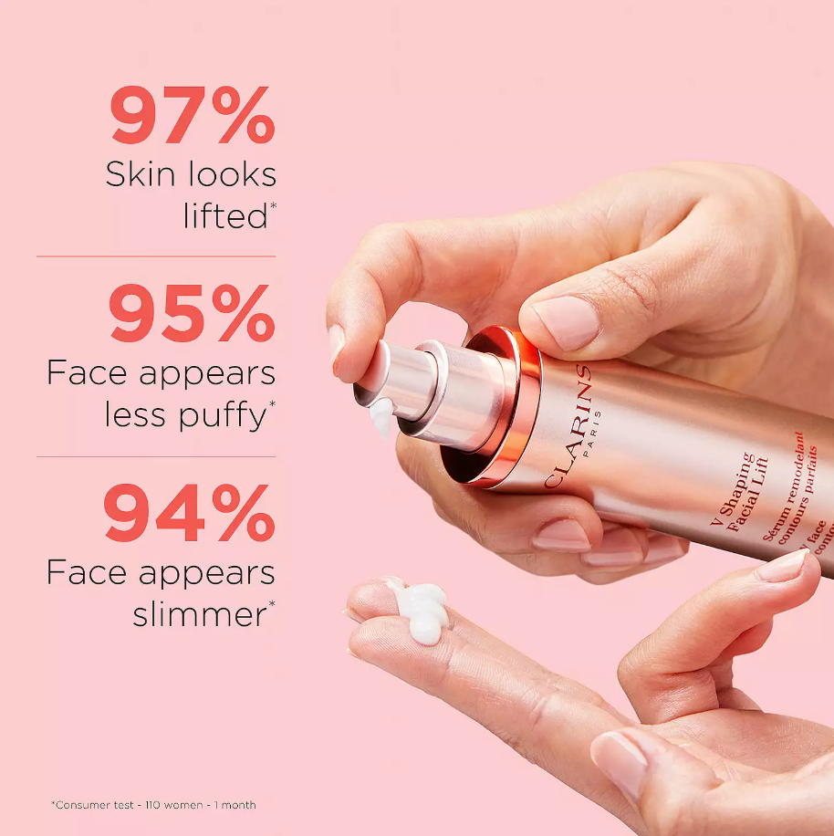 Clarins V Shaping Facial Lift Depuff & Contour Serum with Hyaluronic Acid