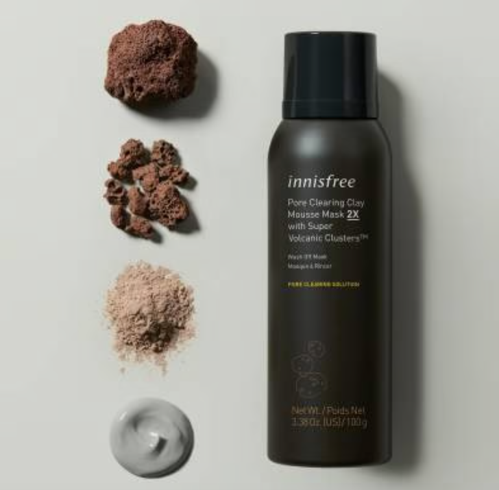 *EXP: 3/24* Innisfree Pore Clearing Clay Mousse Mask 2X w/ Super Volcanic Clusters (3.52oz)
