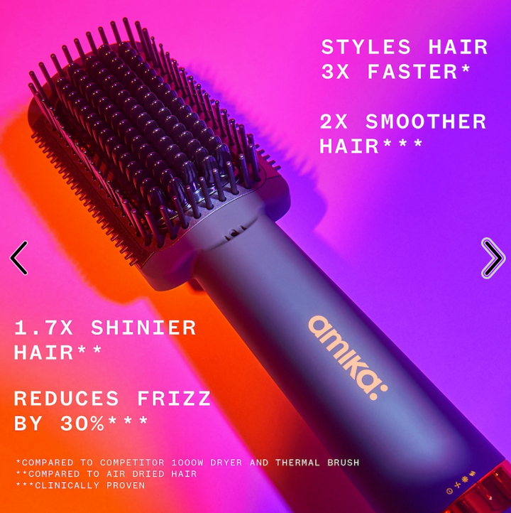 amika Double Agent 2-in-1 Straightening Blow Dryer Brush *FREE SHIP*